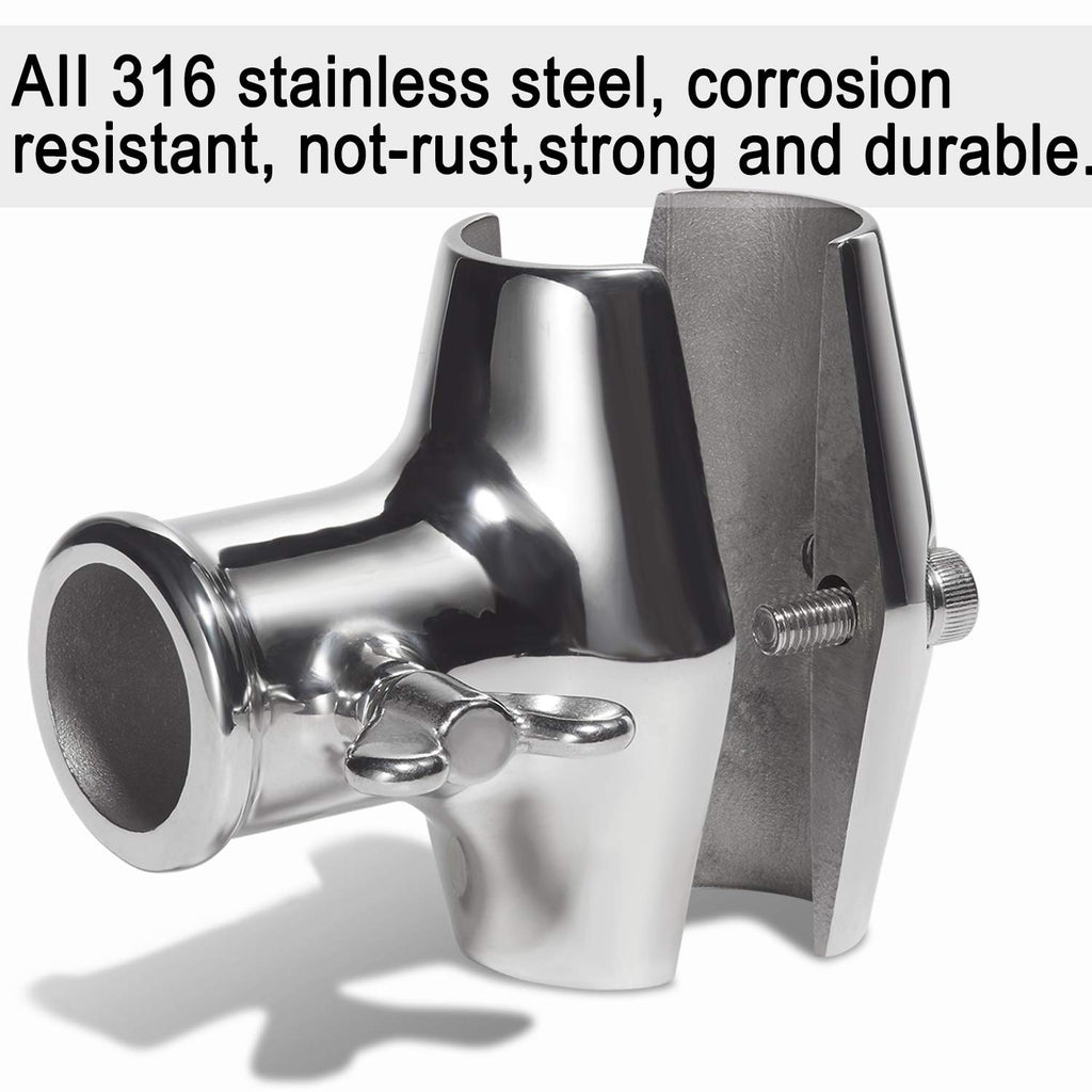Rail Mount 316 Stainless Steel Flag Pole Holder B659