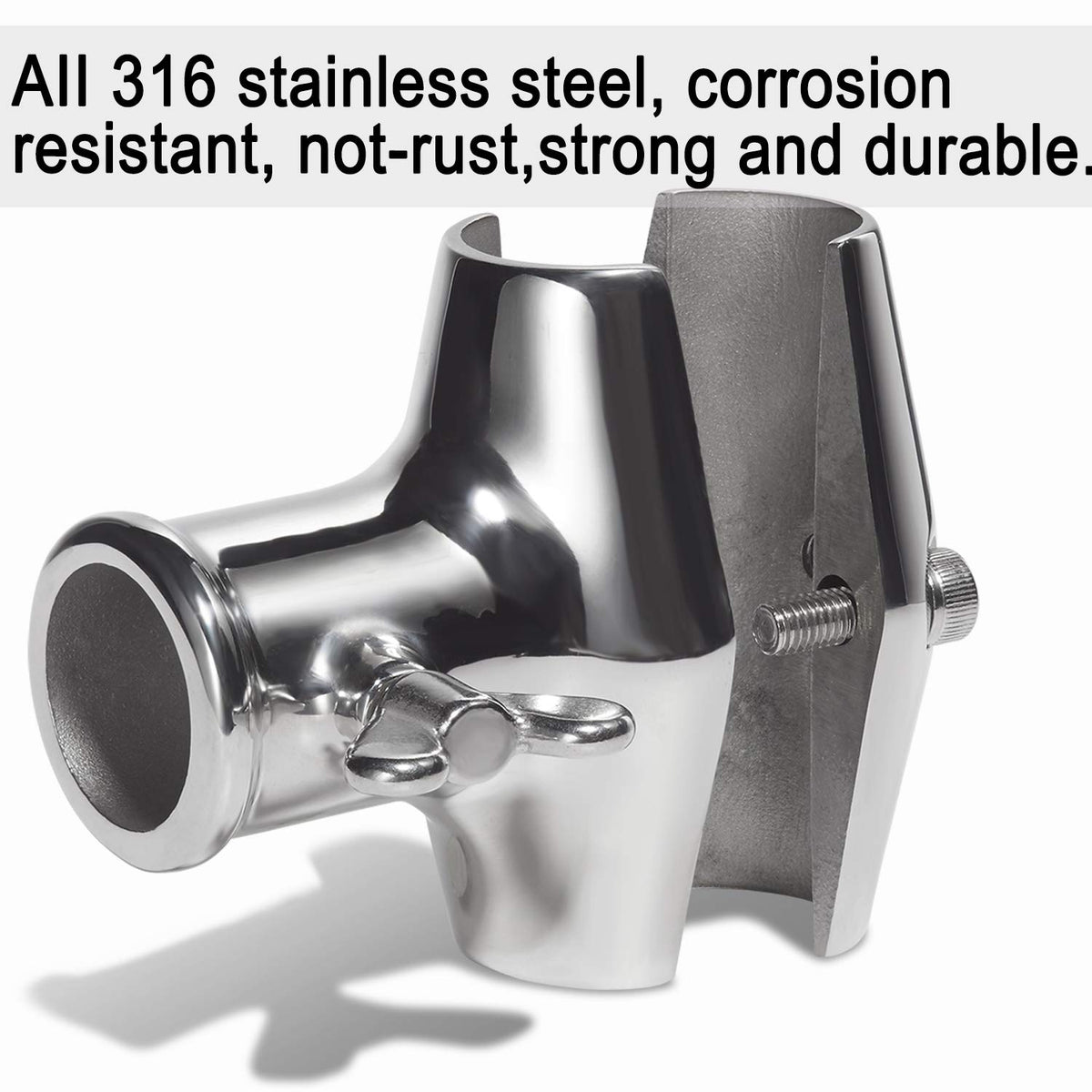 Rail Mount 316 Stainless Steel Flag Pole Holder B659