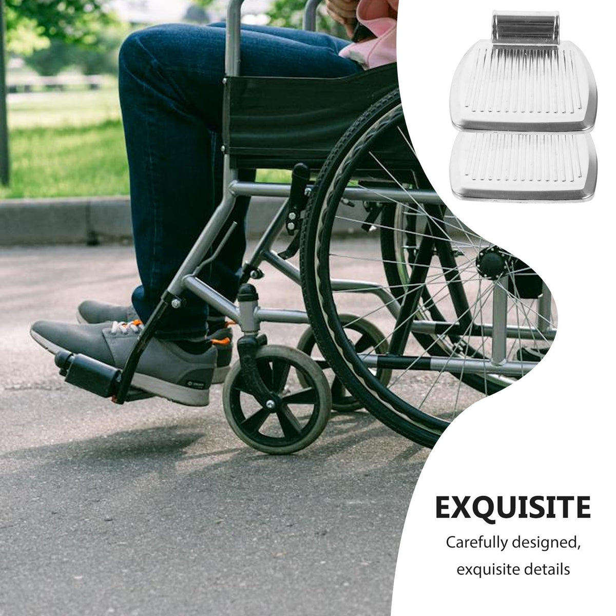 Heavy-Duty Aluminum Alloy Wheelchair Footrest Pair Q1700