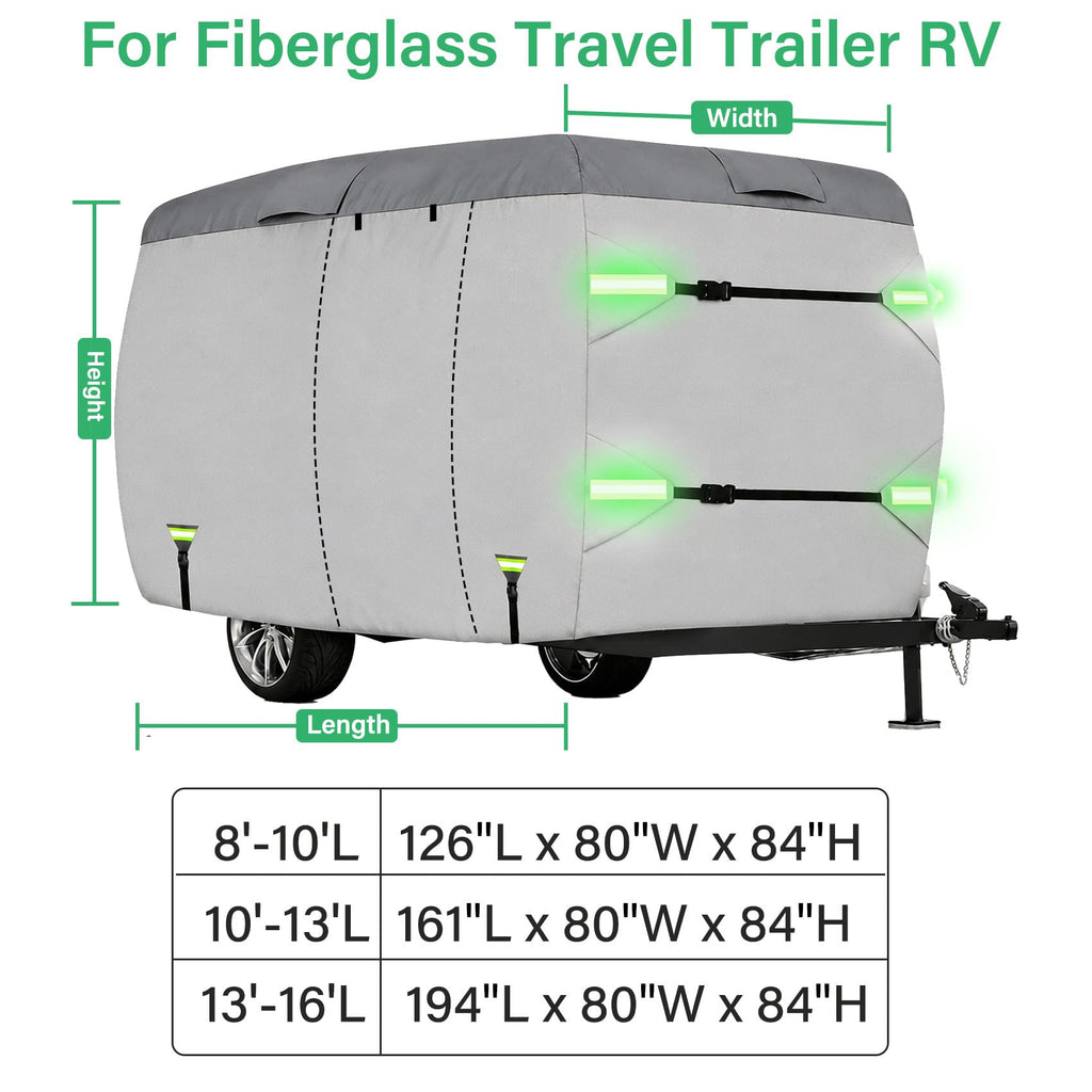 Fiberglass Travel Trailer Cover, Waterproof Camper Cover, RV Cover O5299