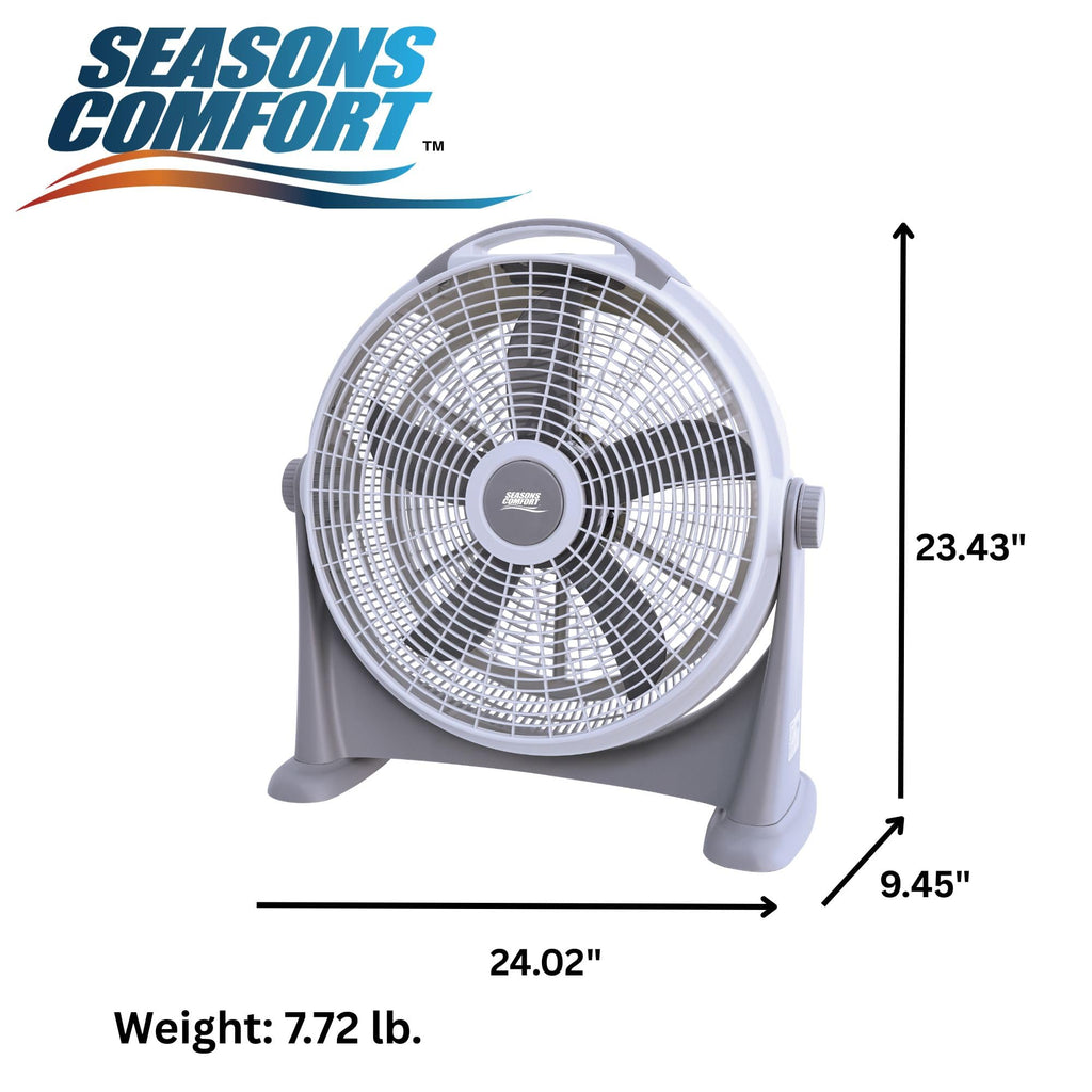 20 Inch High Velocity Fan, 3 Speed, White/Gray Y962409