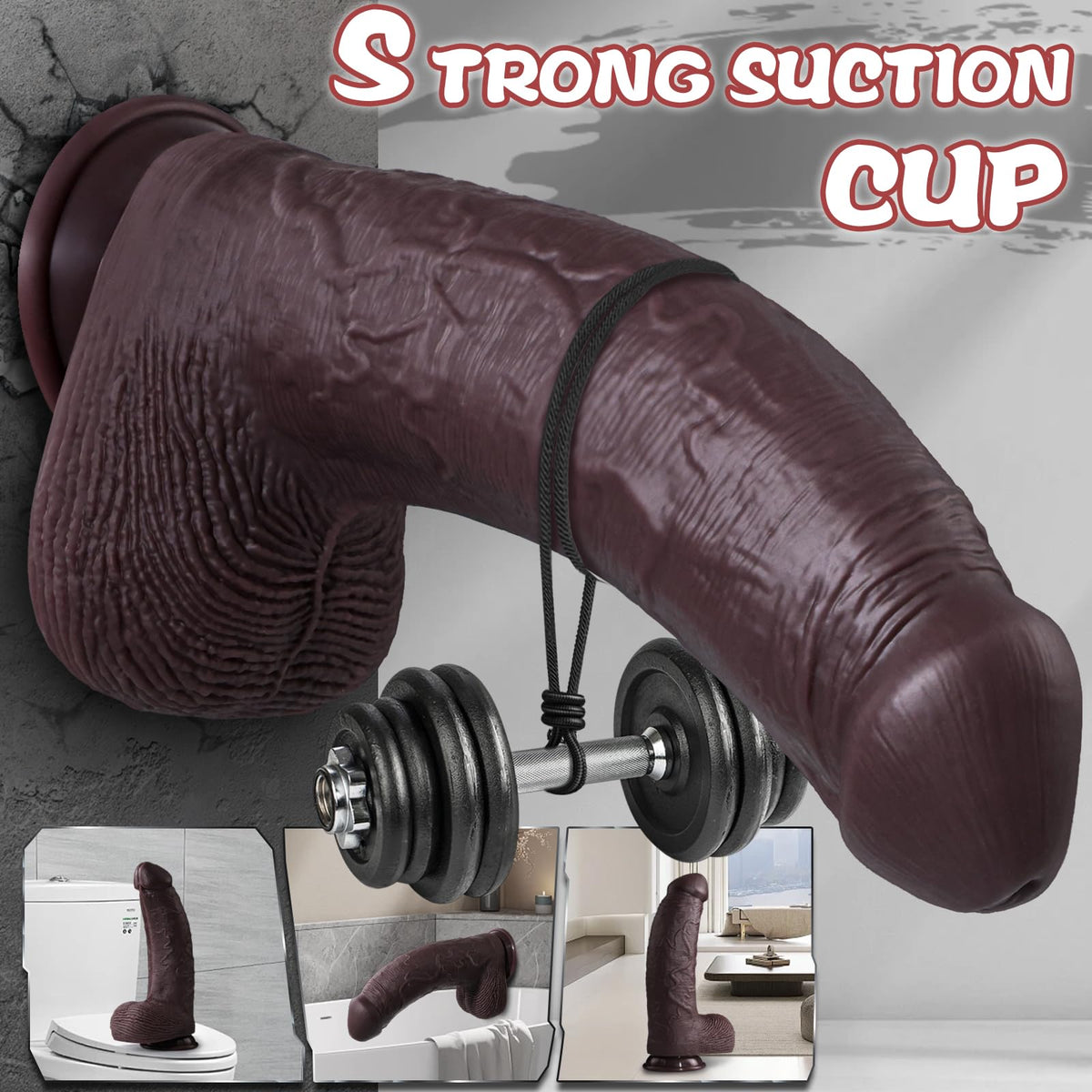 12 inch Black Silicone Dildo I347