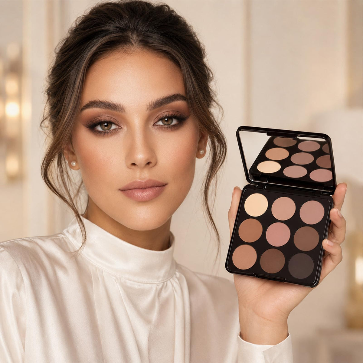 Neutral Nude 9 Colors Matte Eyeshadow Palette with Mirror Z41160