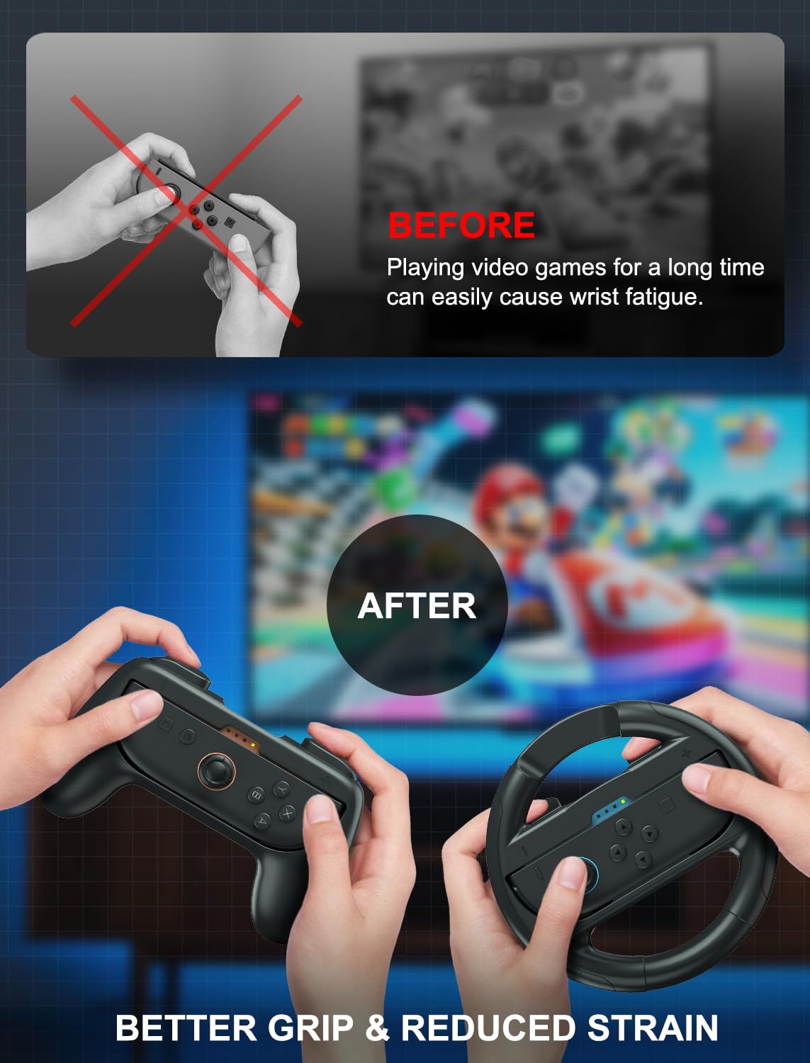 Joy-Con Grips & Steering Wheels Bundle O208372