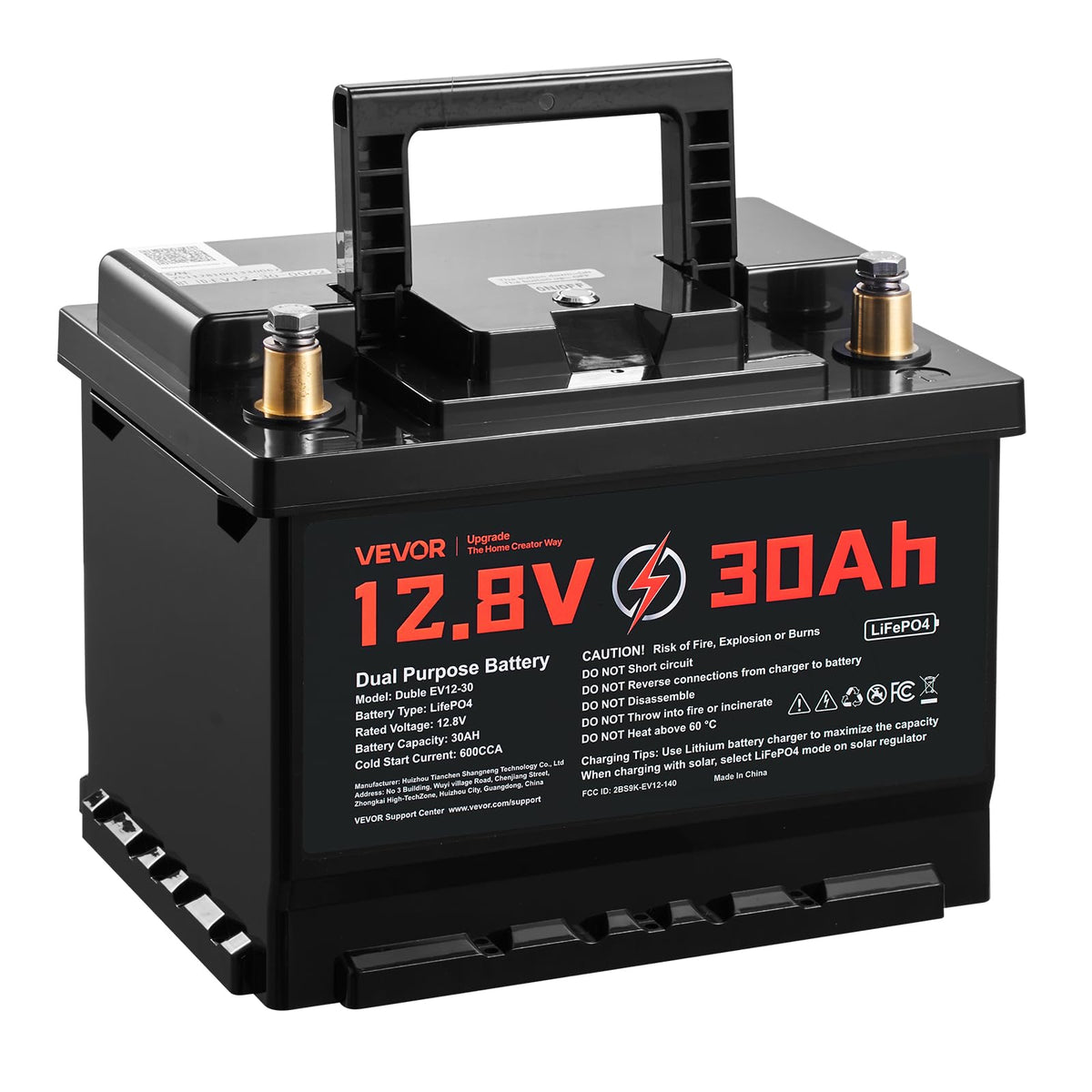 12V 30Ah LiFePO4 Dual Purpose Battery V90255