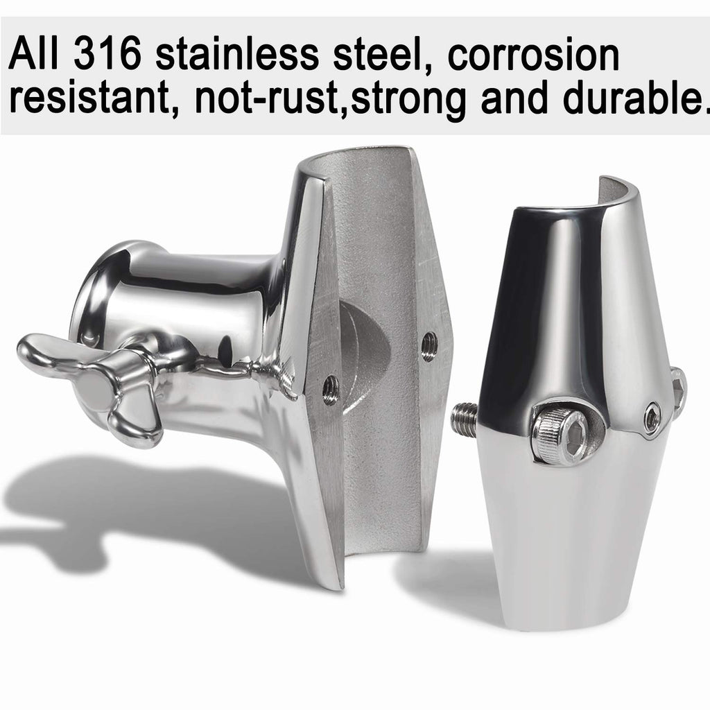 Rail Mount 316 Stainless Steel Flag Pole Holder B659