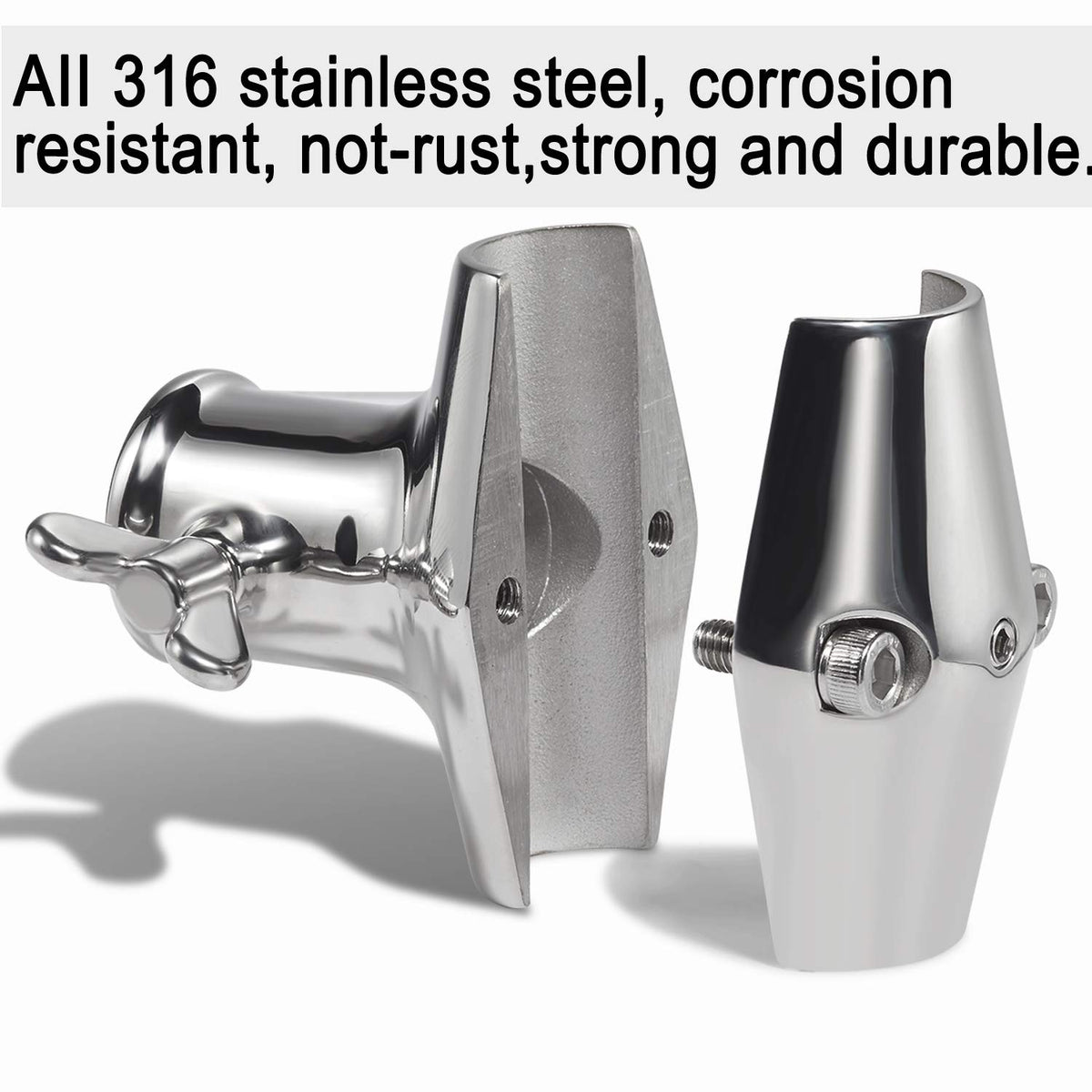 Rail Mount 316 Stainless Steel Flag Pole Holder B659
