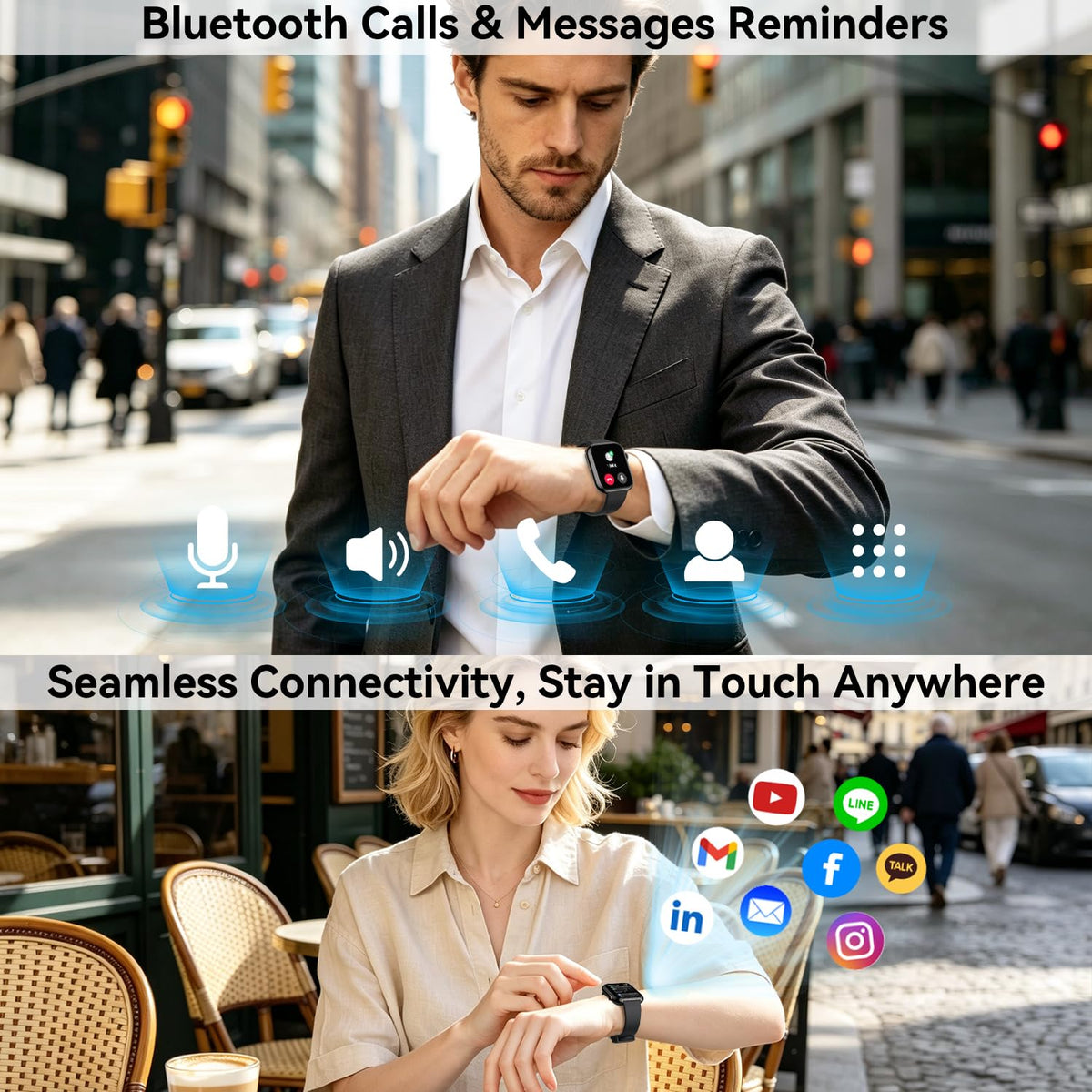 1.85" HD Touchscreen IP68 Waterproof Smart Watch S806