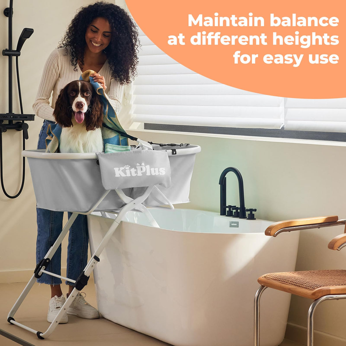 Portable 5 Height Adjustable Dog Bathtub U99645