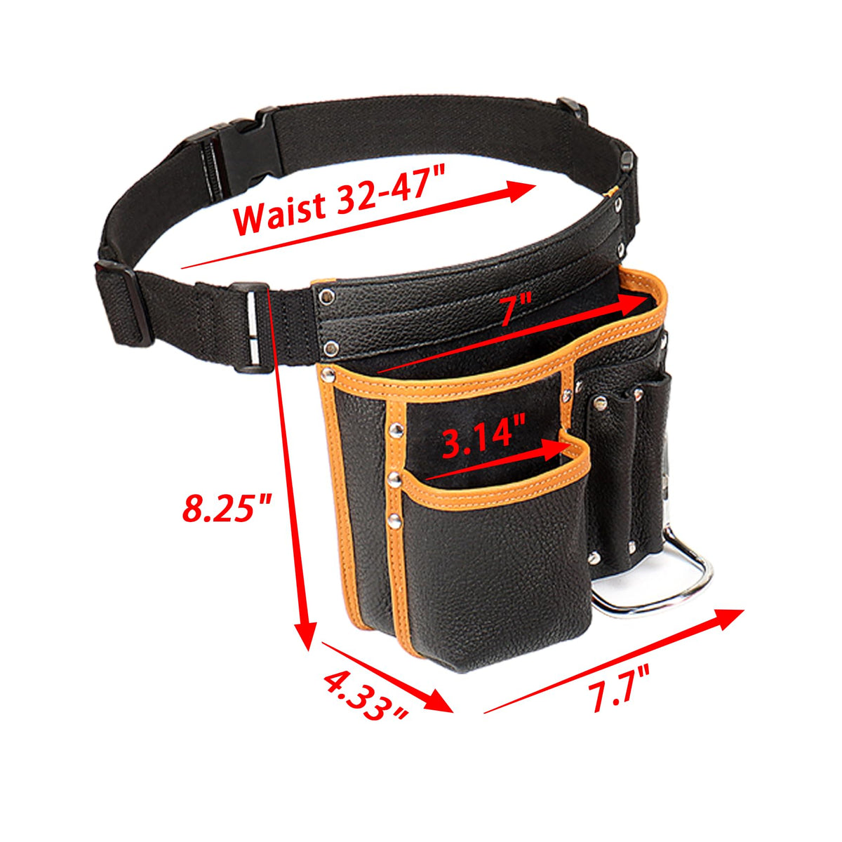Genuine Leather Tool Belt with Multi Pockets E6339