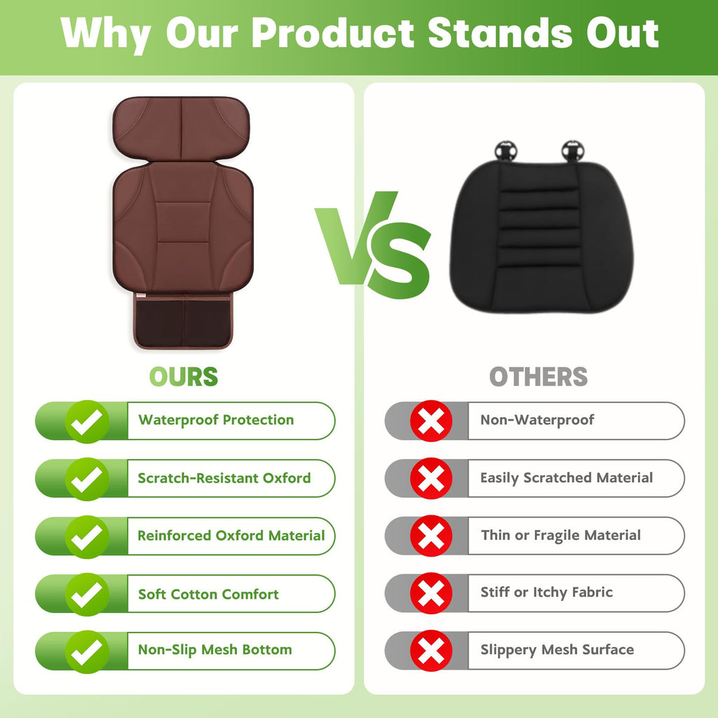 Black Car Seat Protector with 2 Storage Pockets Z31103