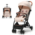 Lightweight Compact Baby Stroller with 5-Point Harness and Storage Basket, Beige S3321
