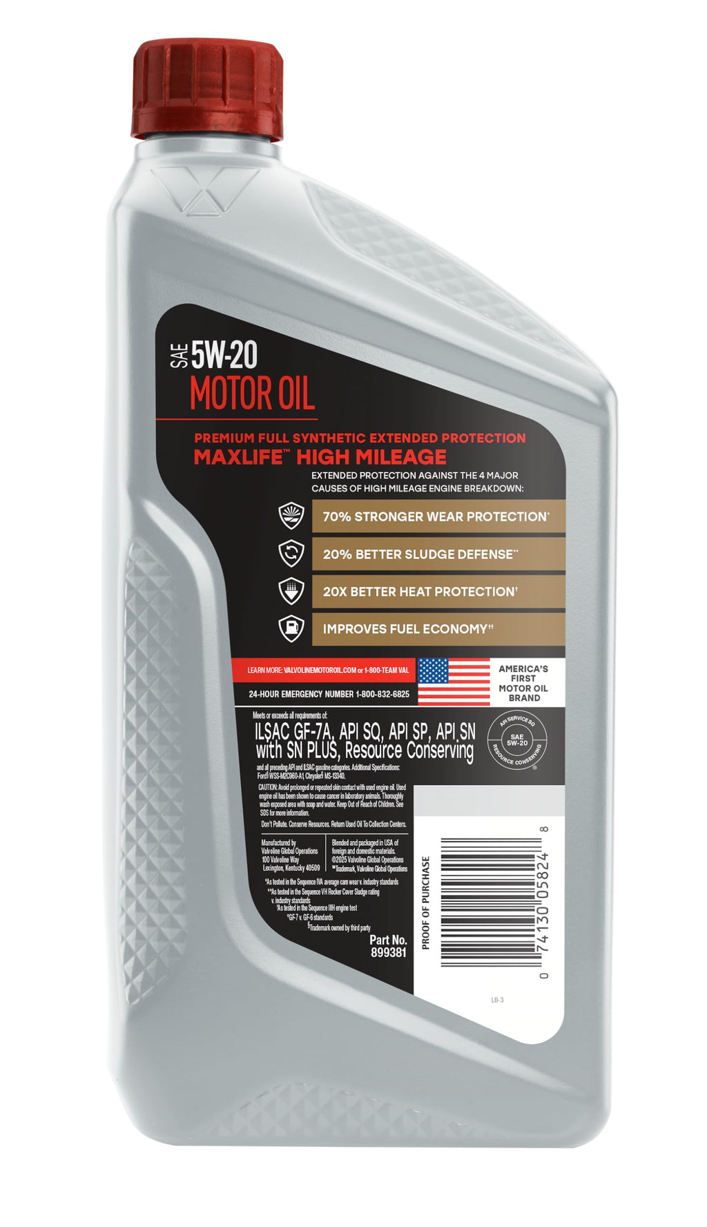 5W-20 Full Synthetic High Mileage Motor Oil 1 Quart I813