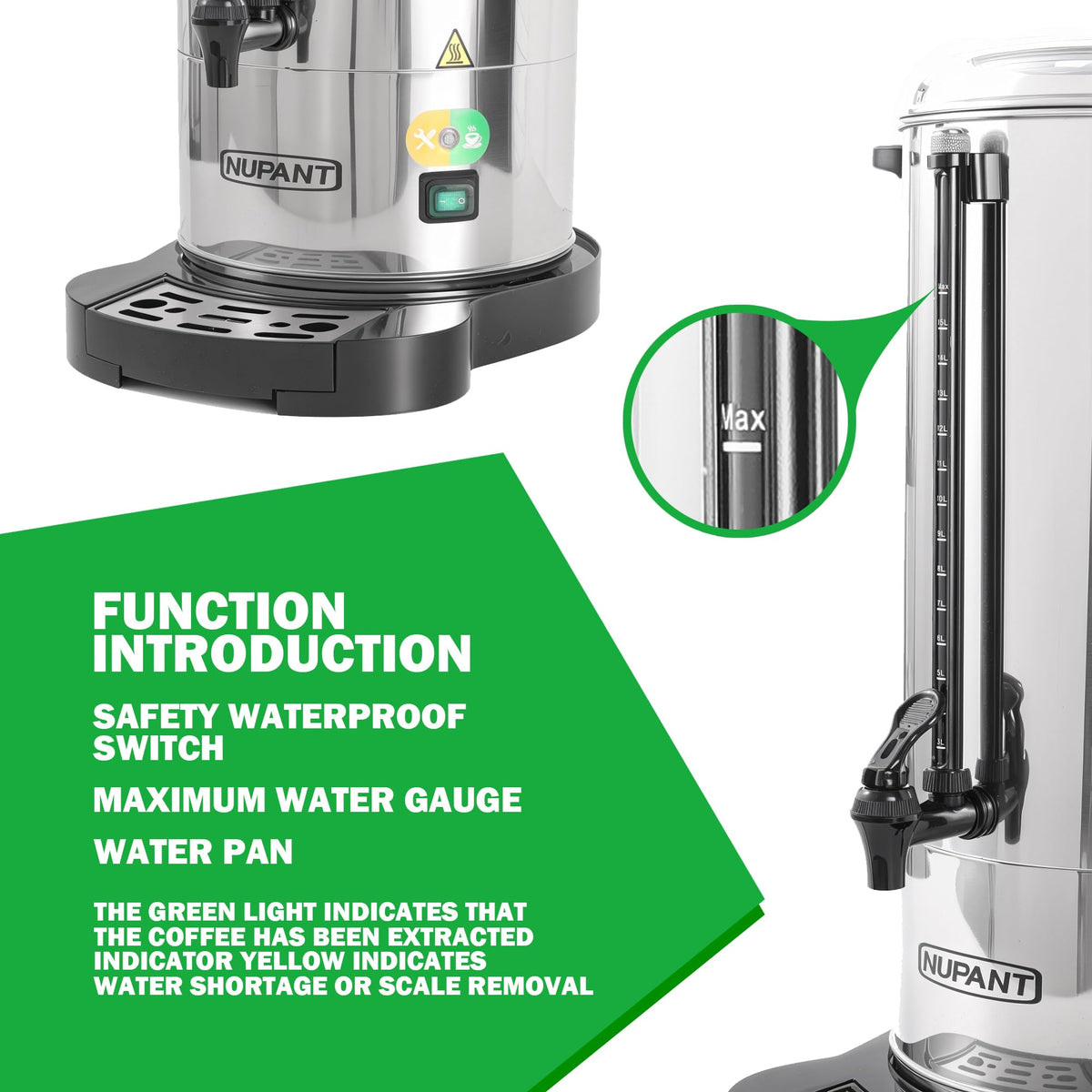 100 Cup Stainless Steel Coffee Urn with Keep Warm Mode Z360