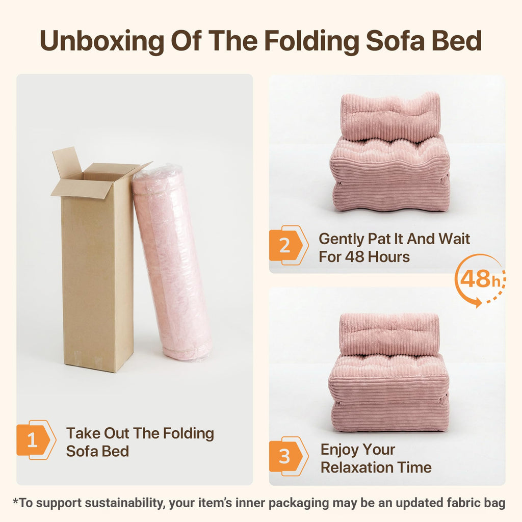 Pink Folding Sofa Bed A875390