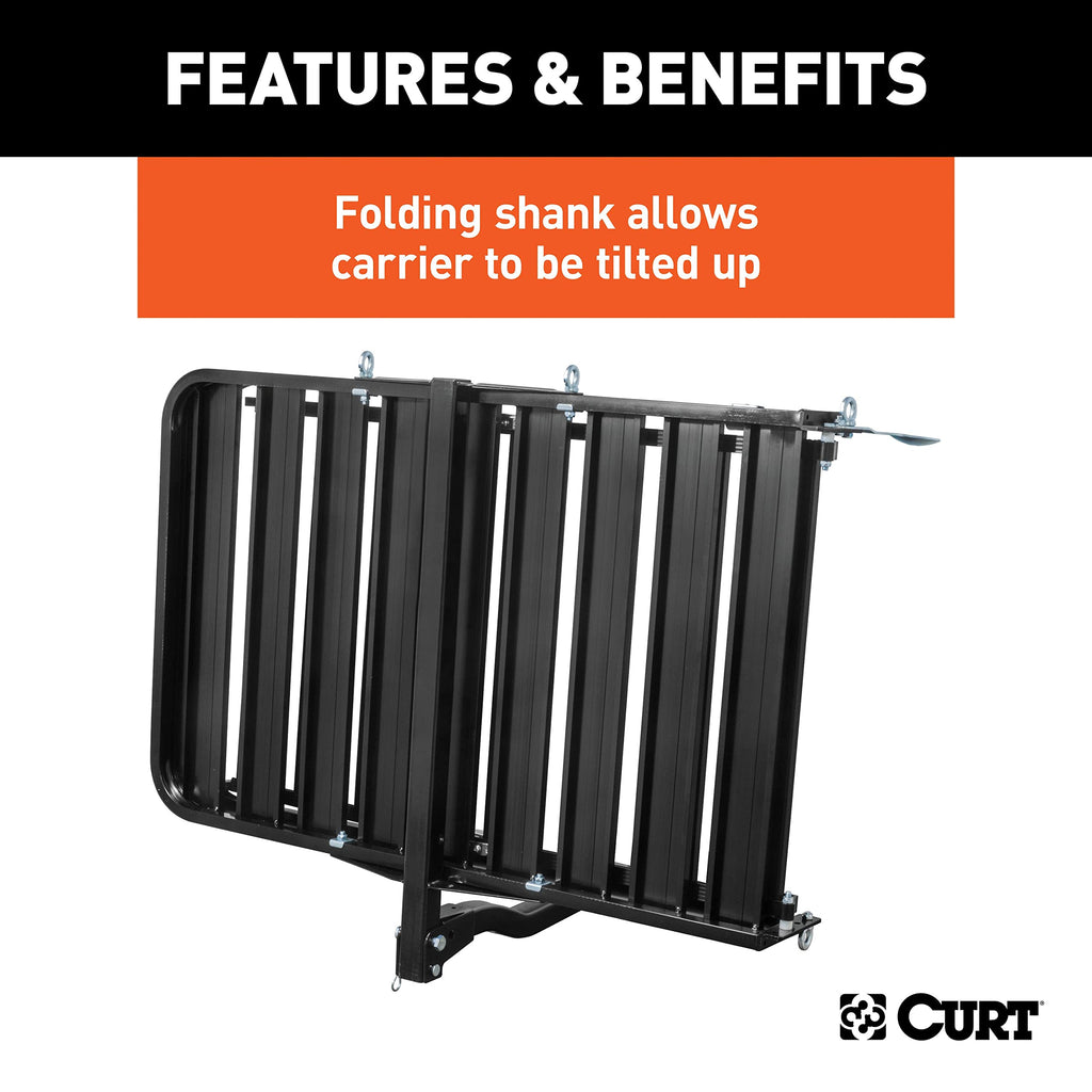 Black Aluminum Hitch Cargo Carrier with Ramp U9862