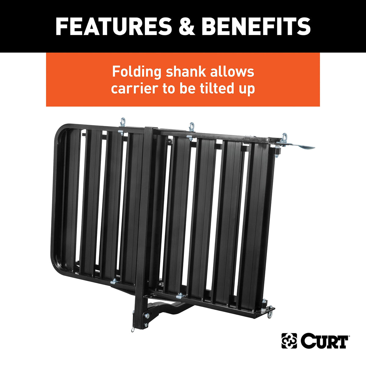 Black Aluminum Hitch Cargo Carrier with Ramp U9862