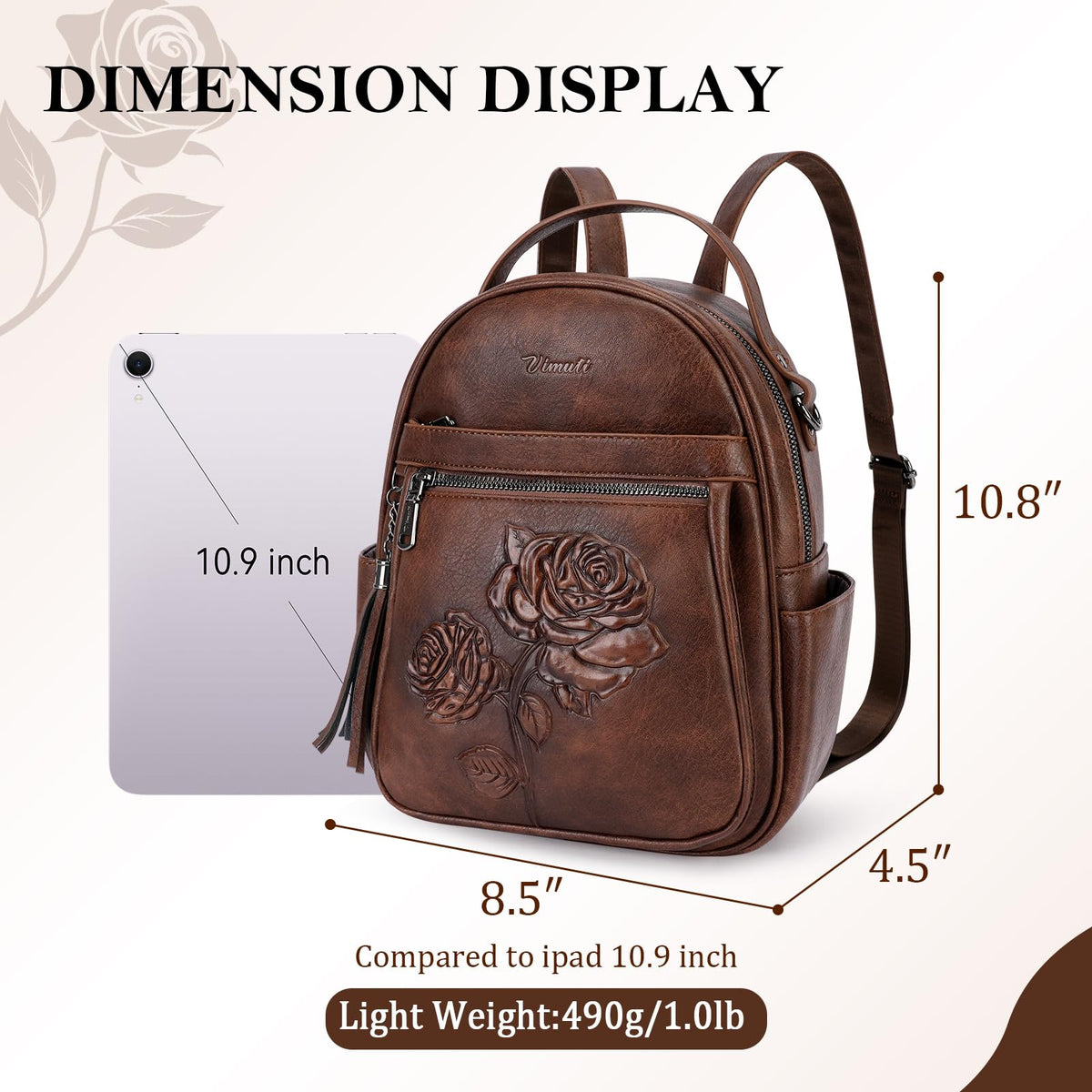 Vegan Leather Mini Backpack Purse V3583