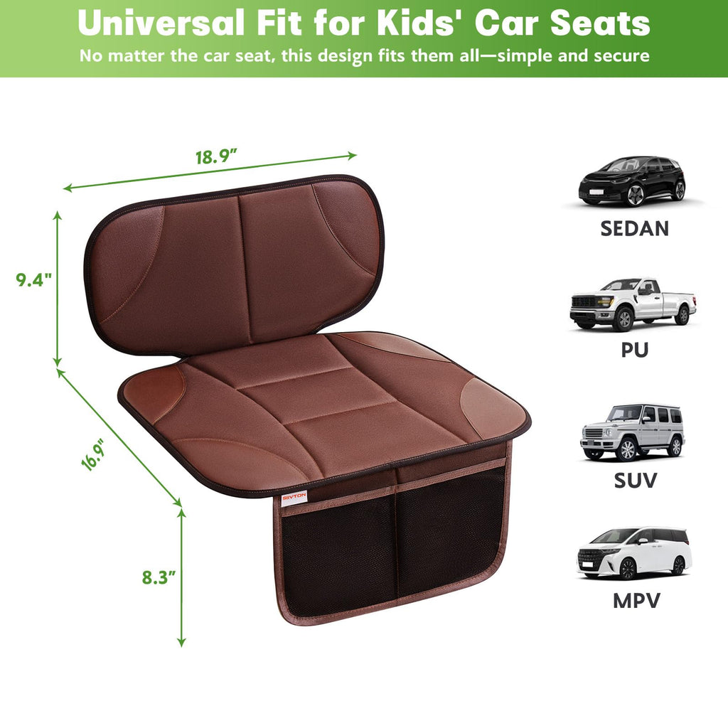 Black Car Seat Protector with 2 Storage Pockets Z31103