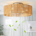 20" Rattan Ceiling Fan with Lights T456