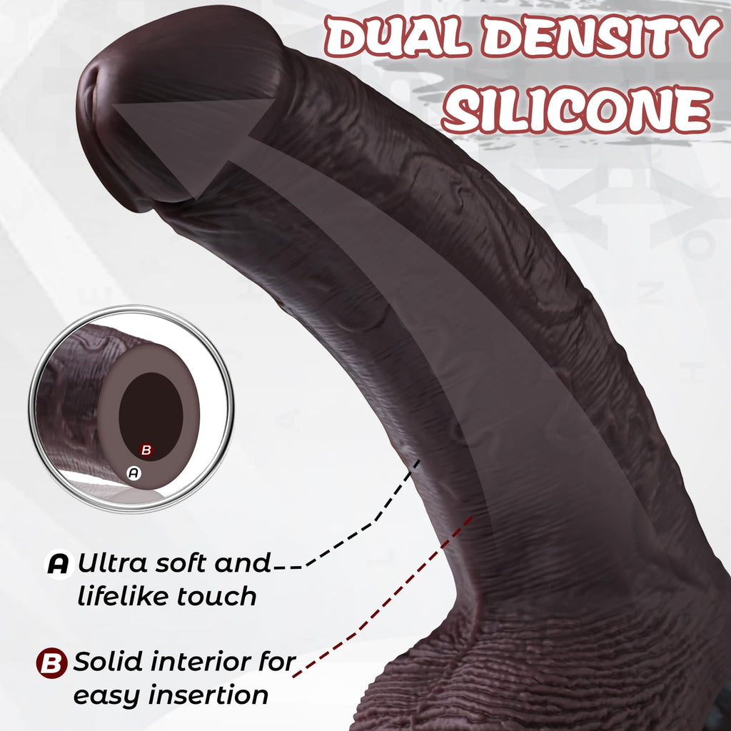 12 inch Black Silicone Dildo I347