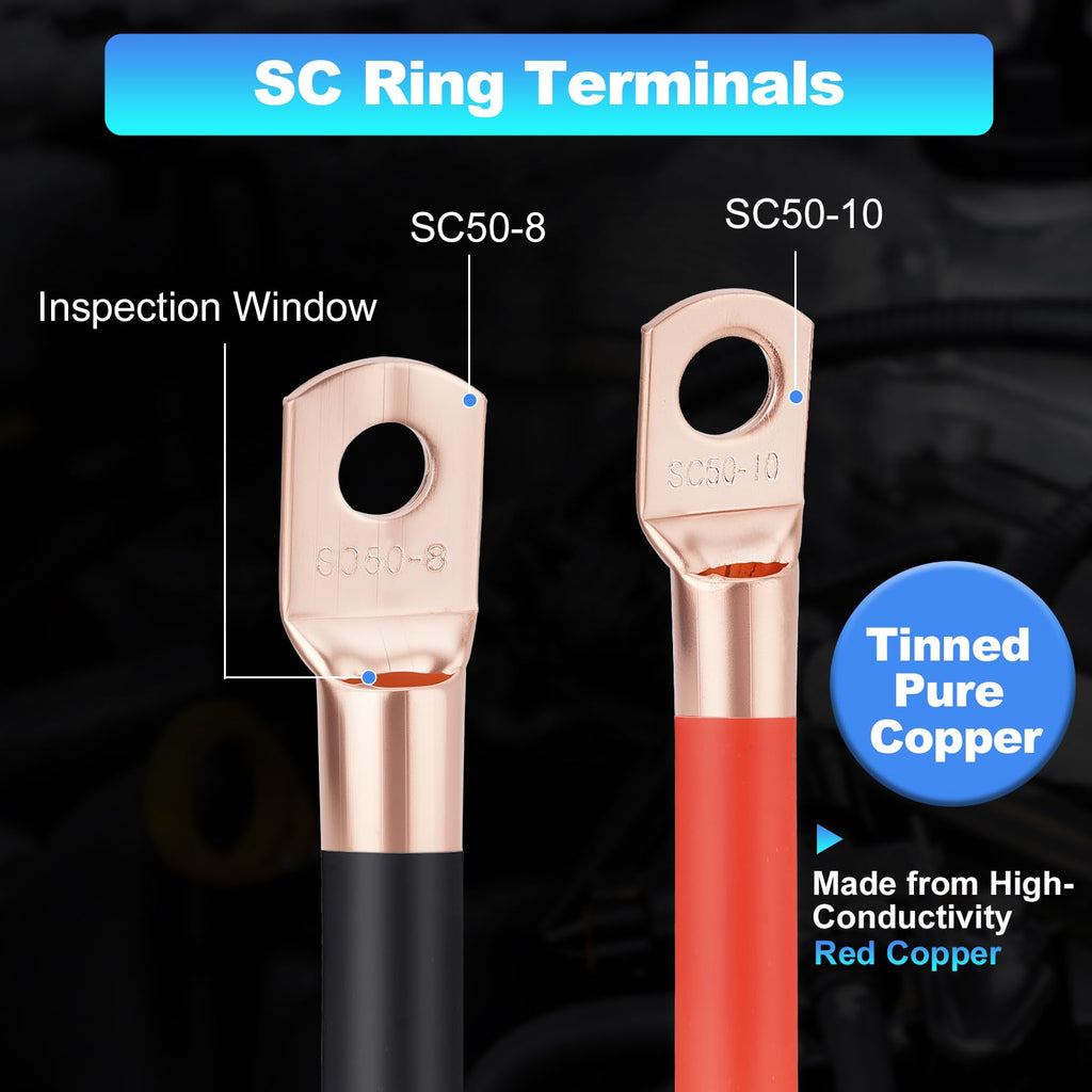 1/0 Gauge Copper Clad Aluminum Wire Kit with 250A ANL Fuse Holder B583