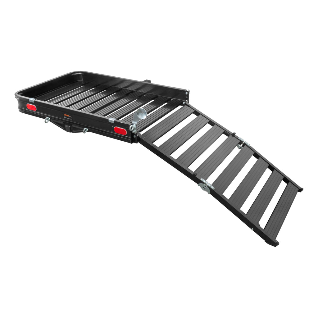 Black Aluminum Hitch Cargo Carrier with Ramp U9862
