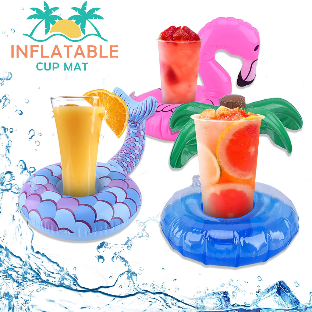 8 Pack Inflatable Drink Holders with Air Pump F519491
