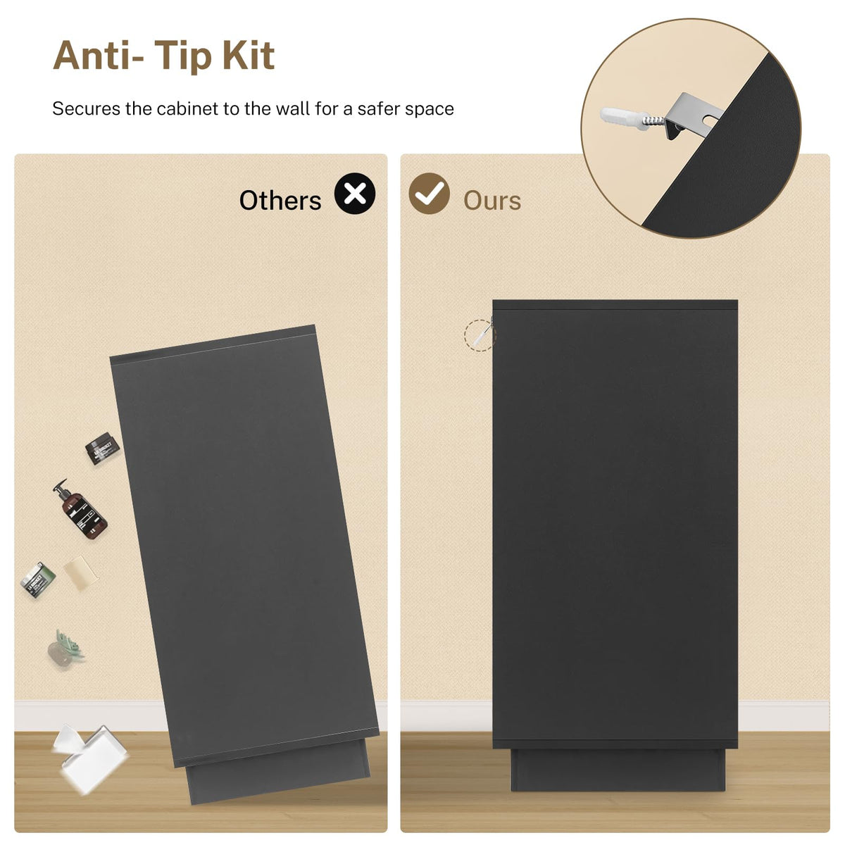 Black 6 Drawer Wood Dresser D35494