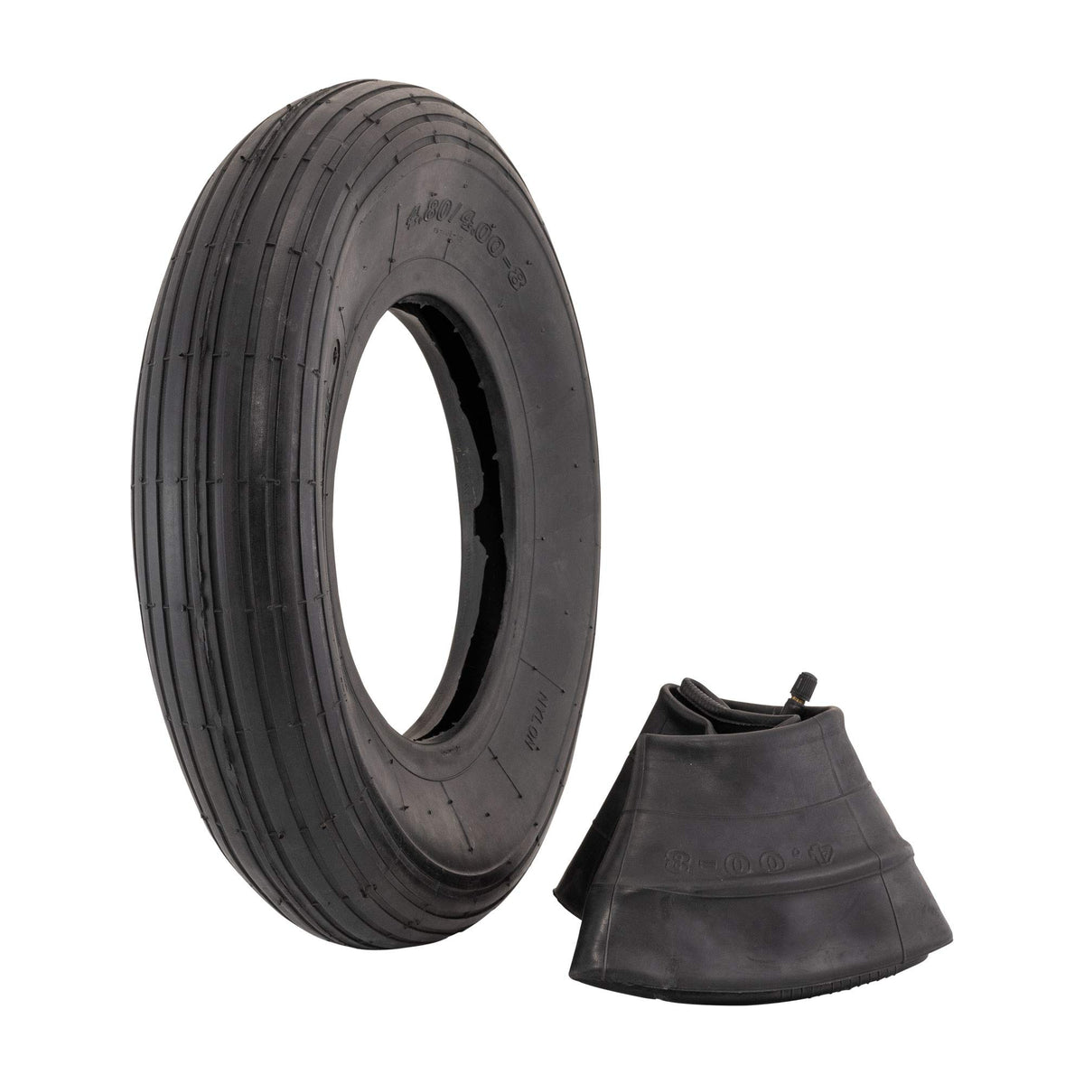 4.80/4.00-8" Ribbed Tread Pneumatic Tire and Inner Tube Set K241