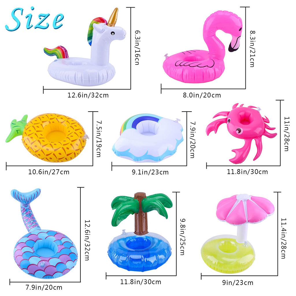 8 Pack Inflatable Drink Holders with Air Pump F519491