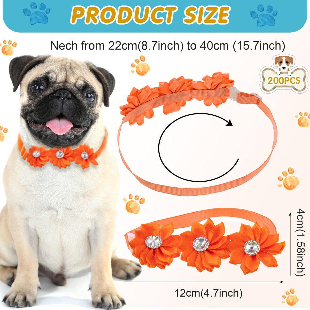 200 Pieces Adjustable Dog Bow Ties U552