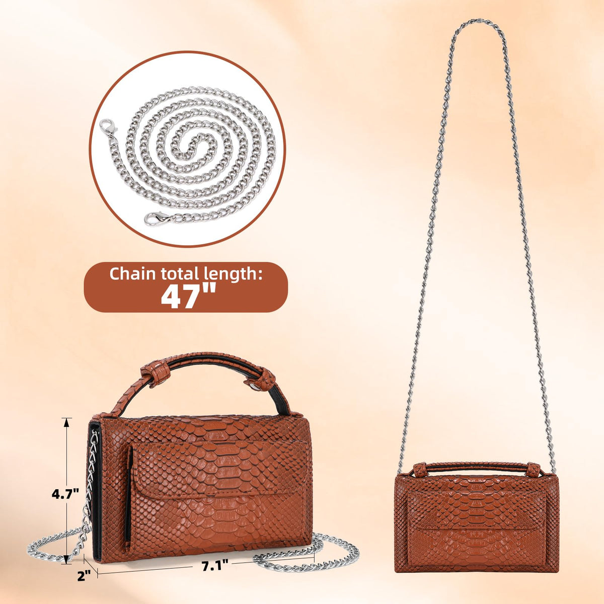Animal Pattern Embossed Leather Crossbody Wallets Bags V91205