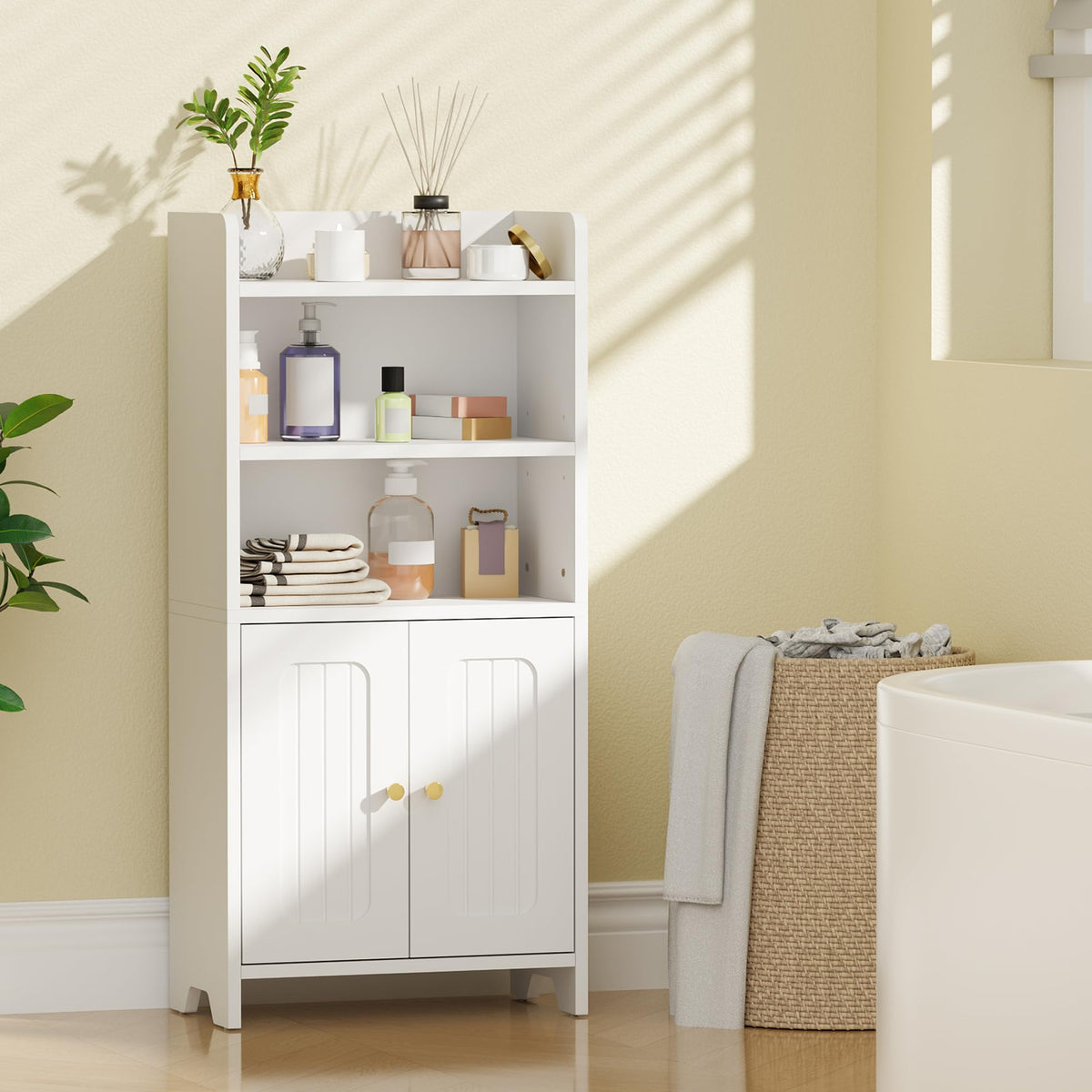 White 2 Door Bathroom Storage Cabinet R7076