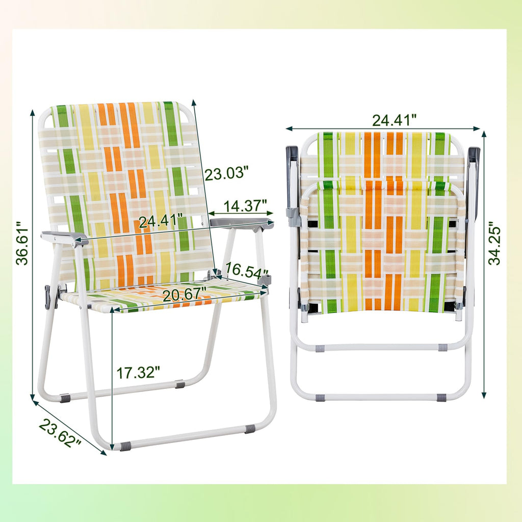 Set of 2 Webbed Folding Beach Chairs T100