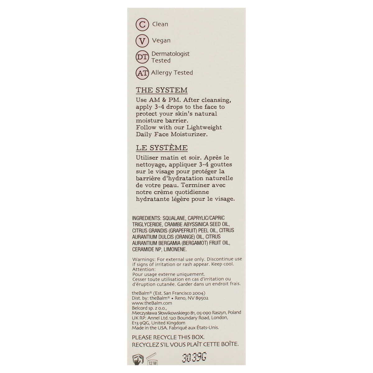 Face Oil 1 oz N1727