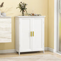 White 2 Door Bathroom Floor Storage Cabinet T49470