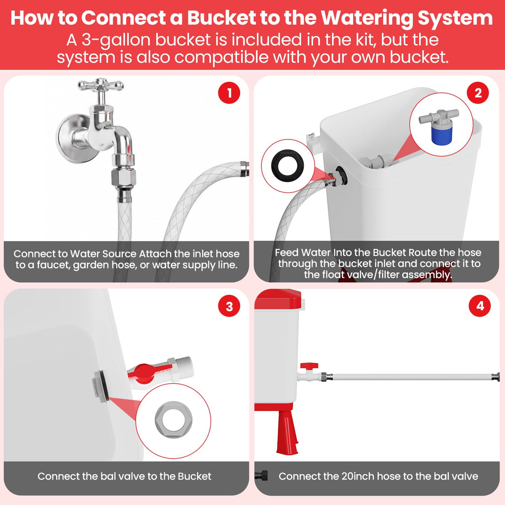 Automatic Chicken Waterer System with 8 Drinking Cups A83414