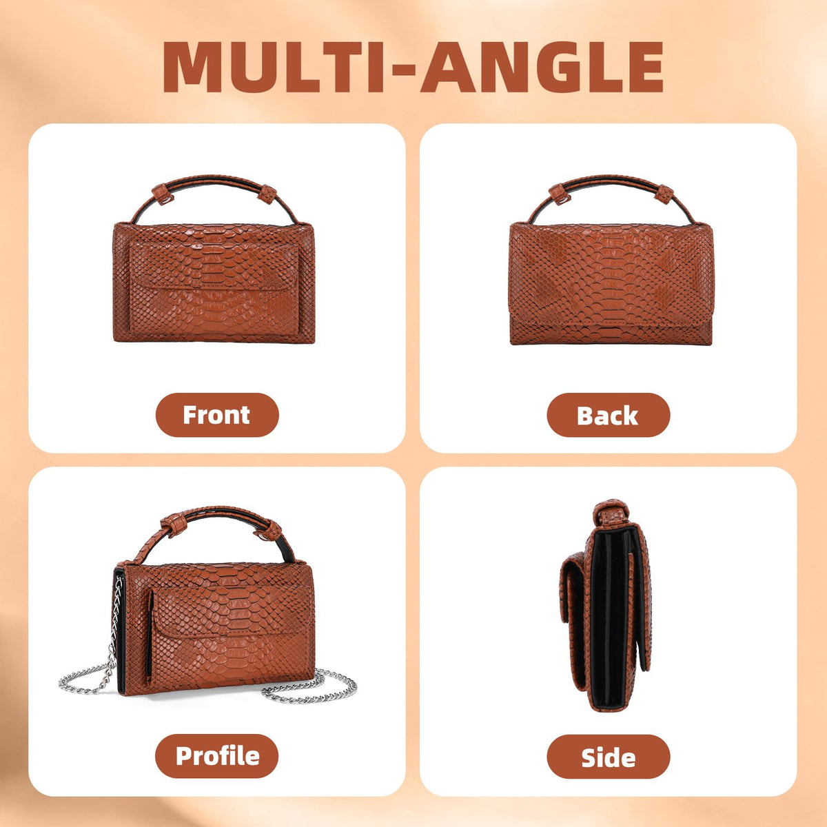Animal Pattern Embossed Leather Crossbody Wallets Bags V91205