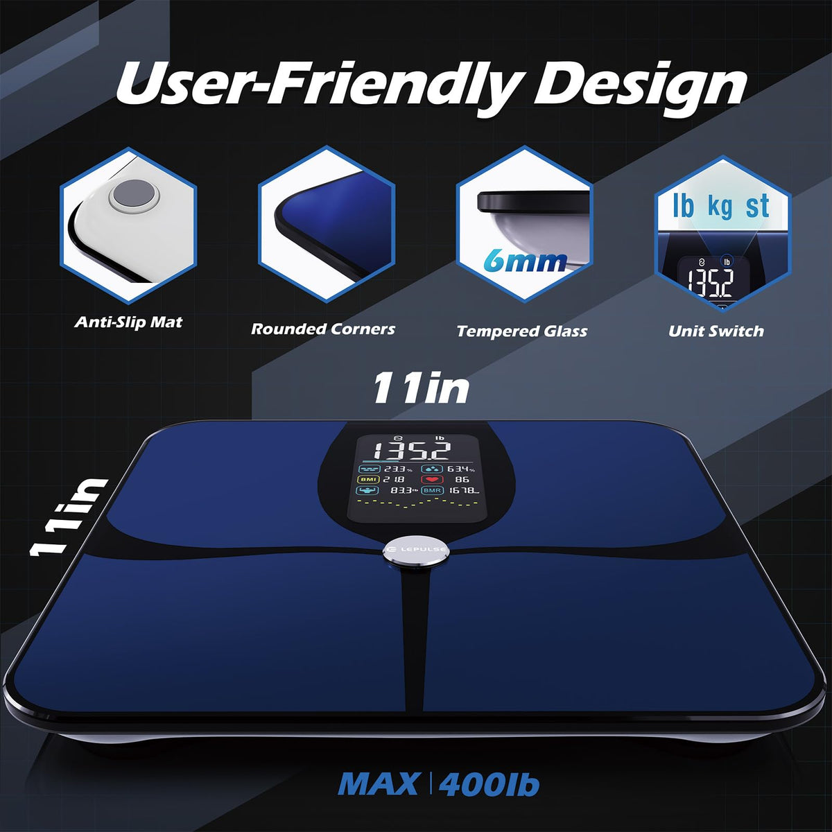 Smart Weight Scale with BMI Body Fat Muscle Mass X7178