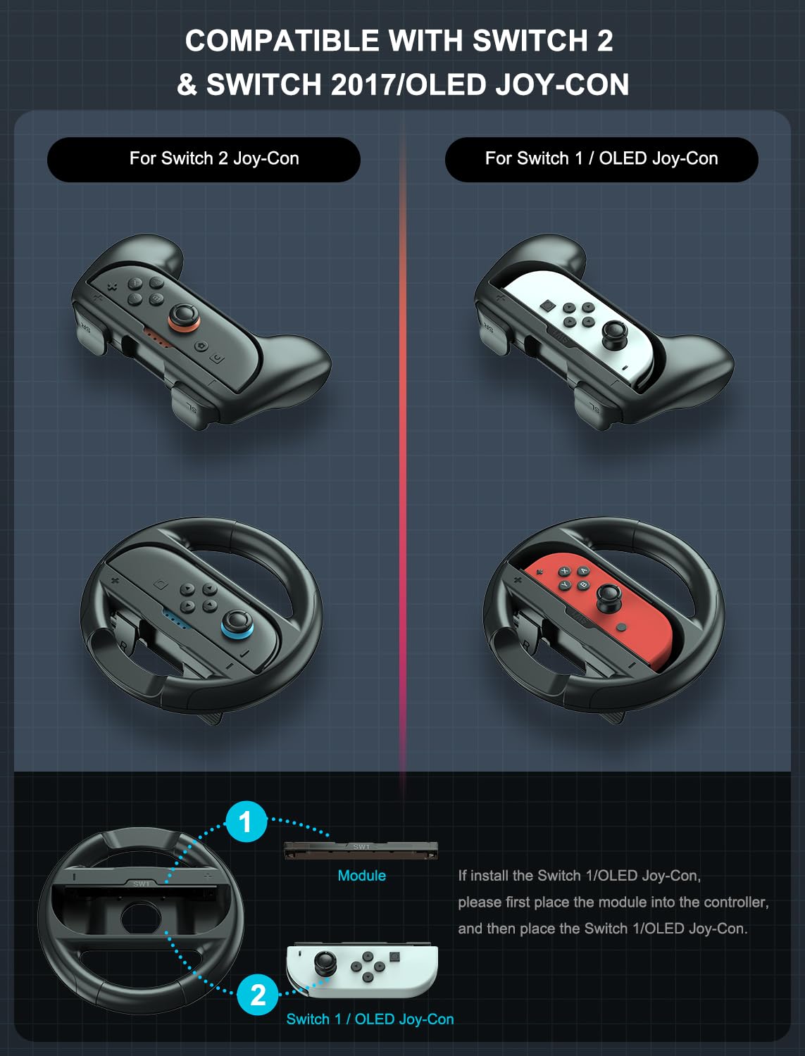 Joy-Con Grips & Steering Wheels Bundle O208372