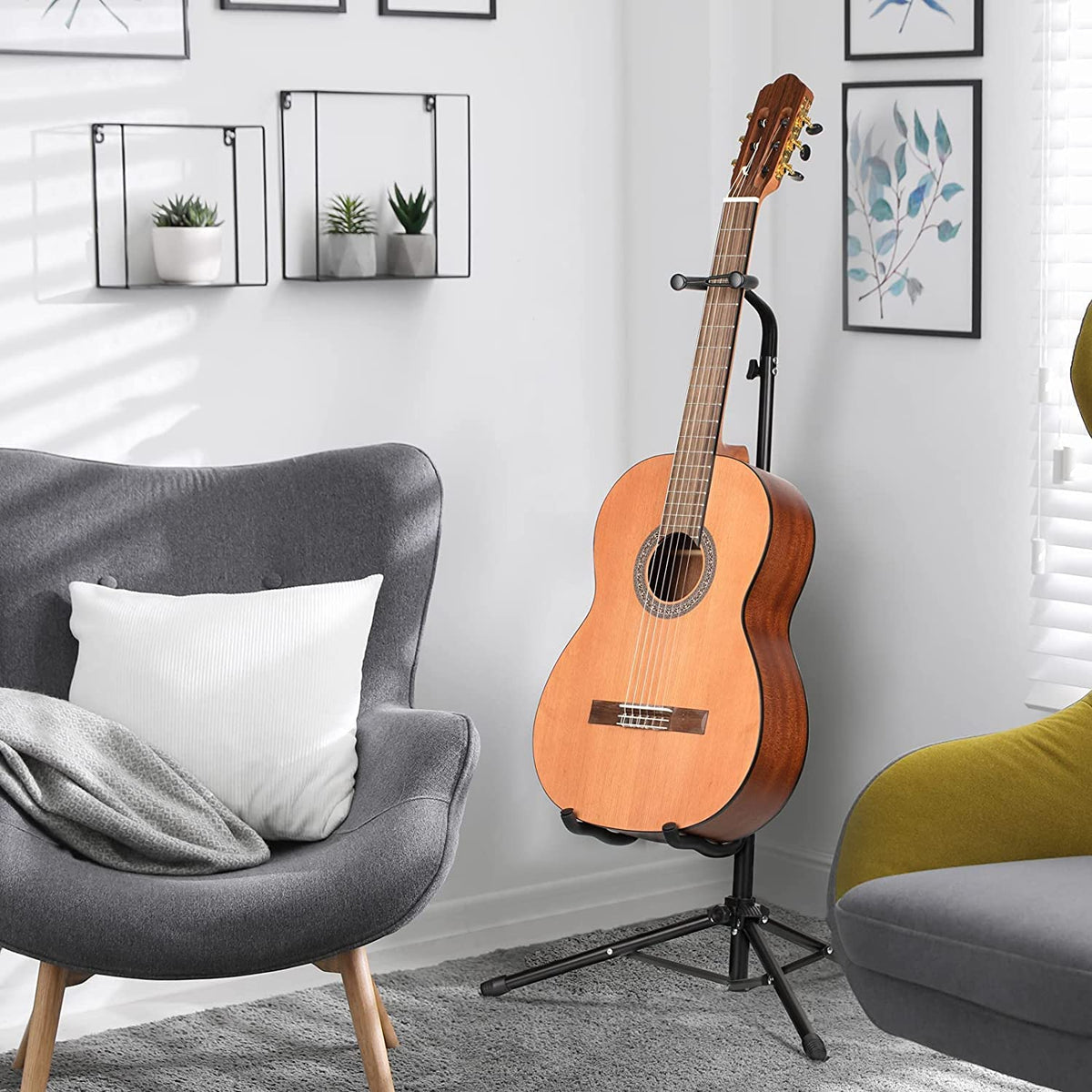 Height Adjustable Guitar Stand with Padded Foam X67597