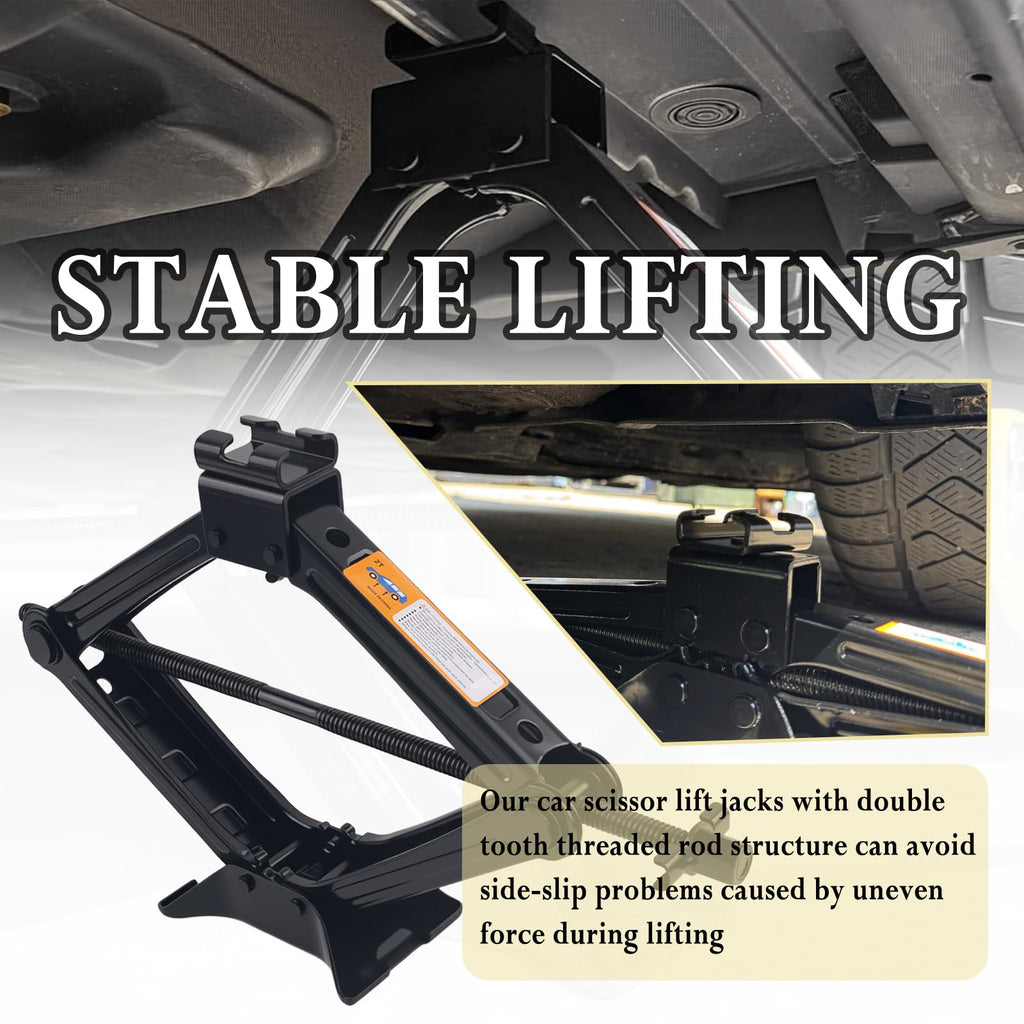 2T Scissor Jack Kit with Lug Wrench & Ratchet Wrench Q21596