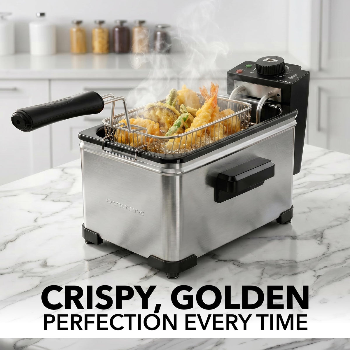 Electric Deep Fryer, 2L Capacity, 1500W, Silver Y255