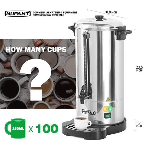 100 Cup Stainless Steel Coffee Urn with Keep Warm Mode Z360