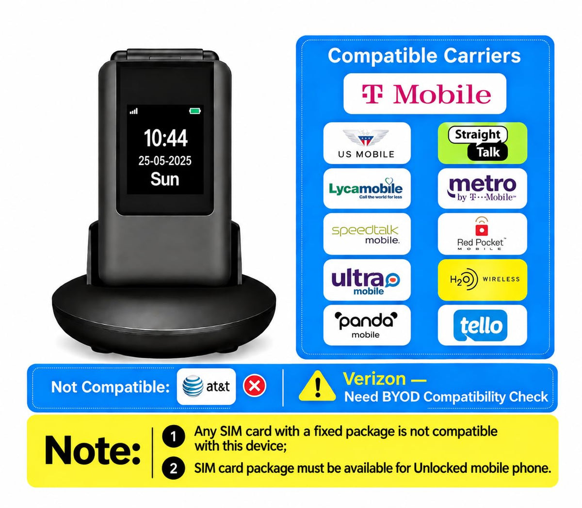Unlocked Flip Phone Dual Screen S609