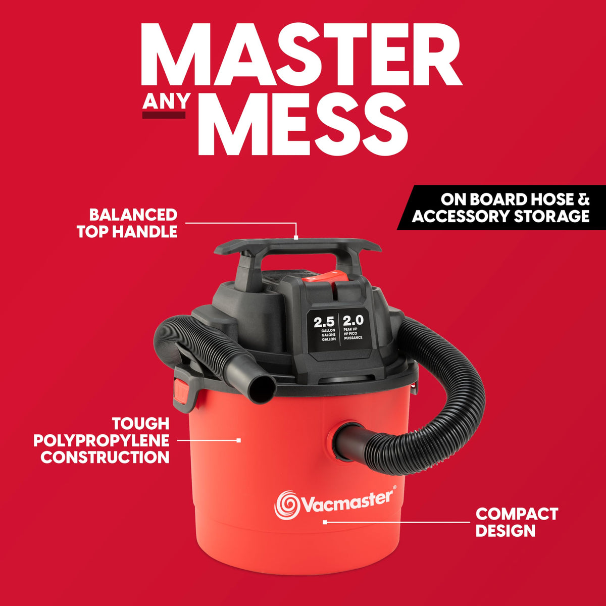 2.5-Gal Wall Mount Wet/Dry Vac G776344
