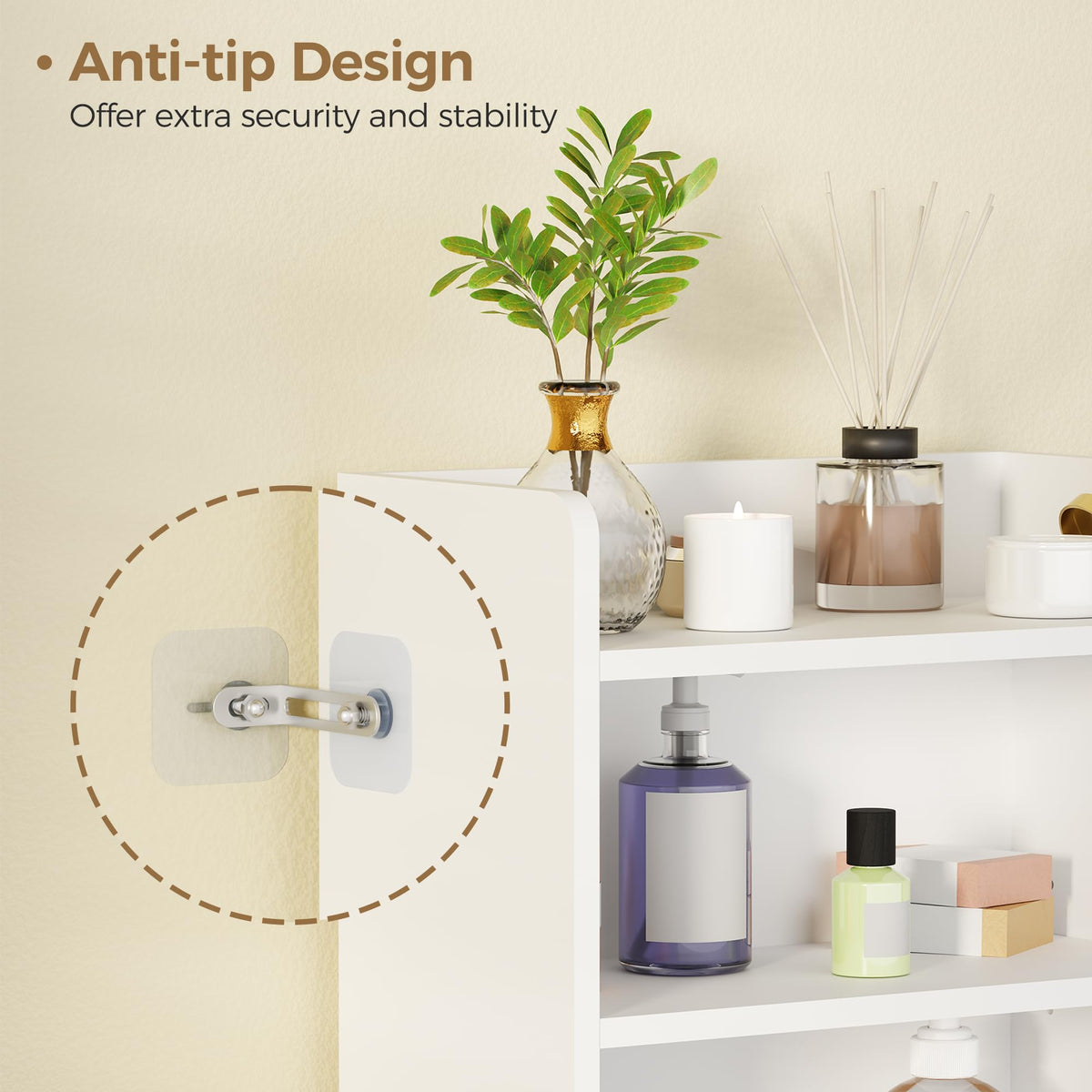 White 2 Door Bathroom Storage Cabinet R7076