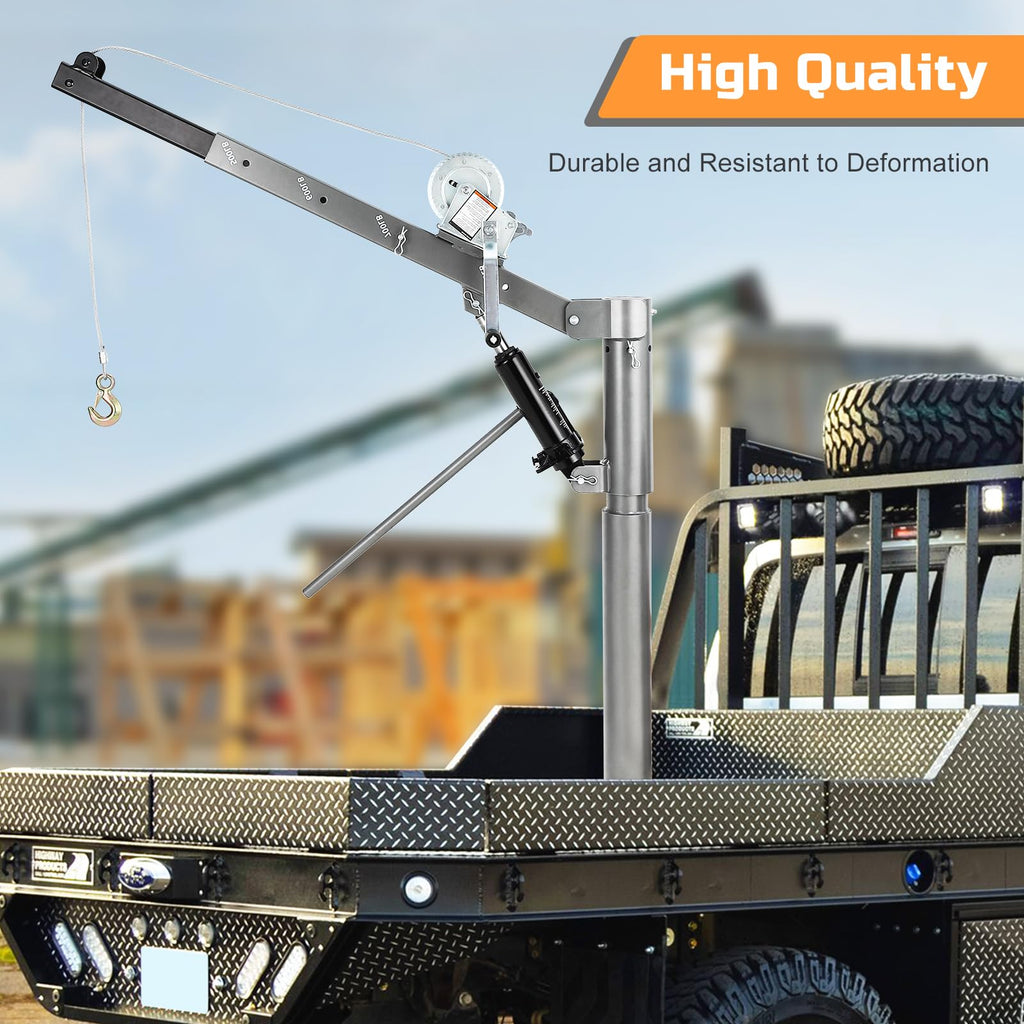 1000 LBS Hydraulic Pickup Truck Crane Hoist W369395