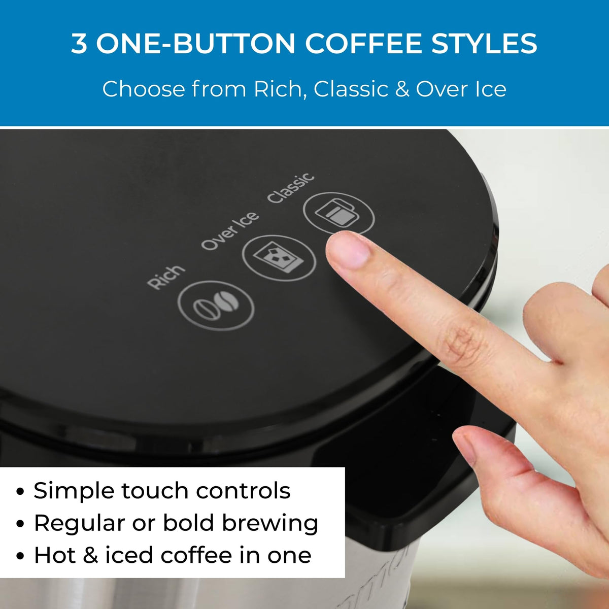 Single Serve Coffee Maker 6–12 Oz Black F1028